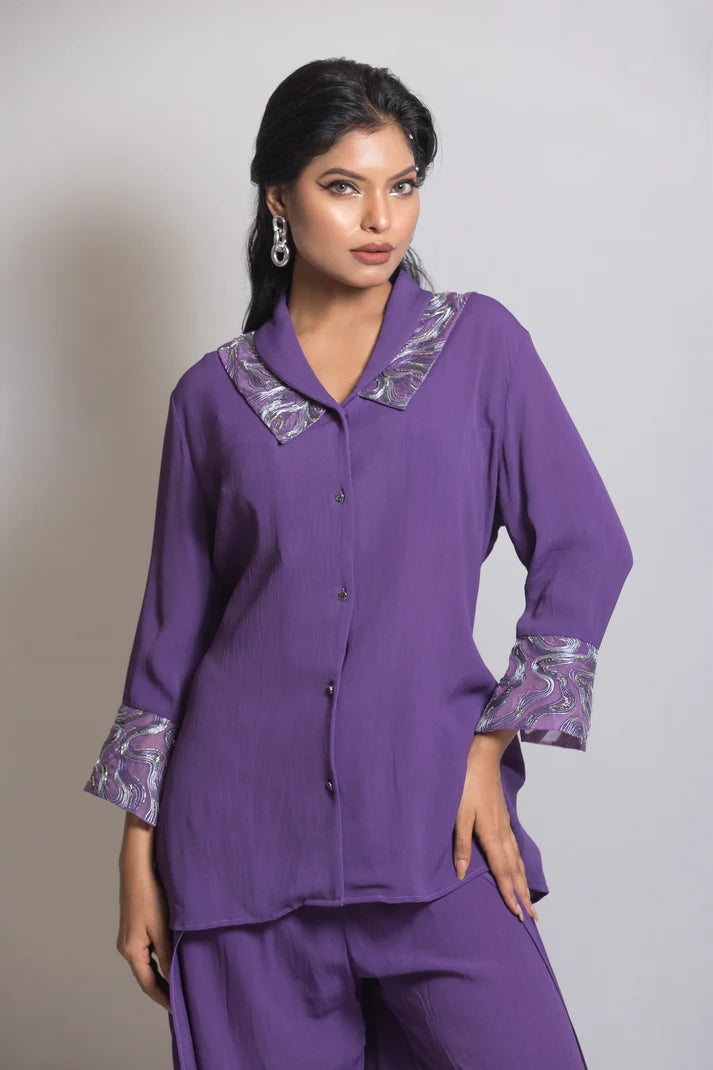 The bi collar flow with flare wrap pants