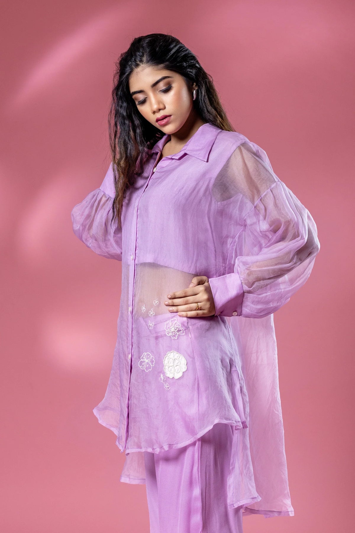 The OG Organza Co-ord with White Flower Patch