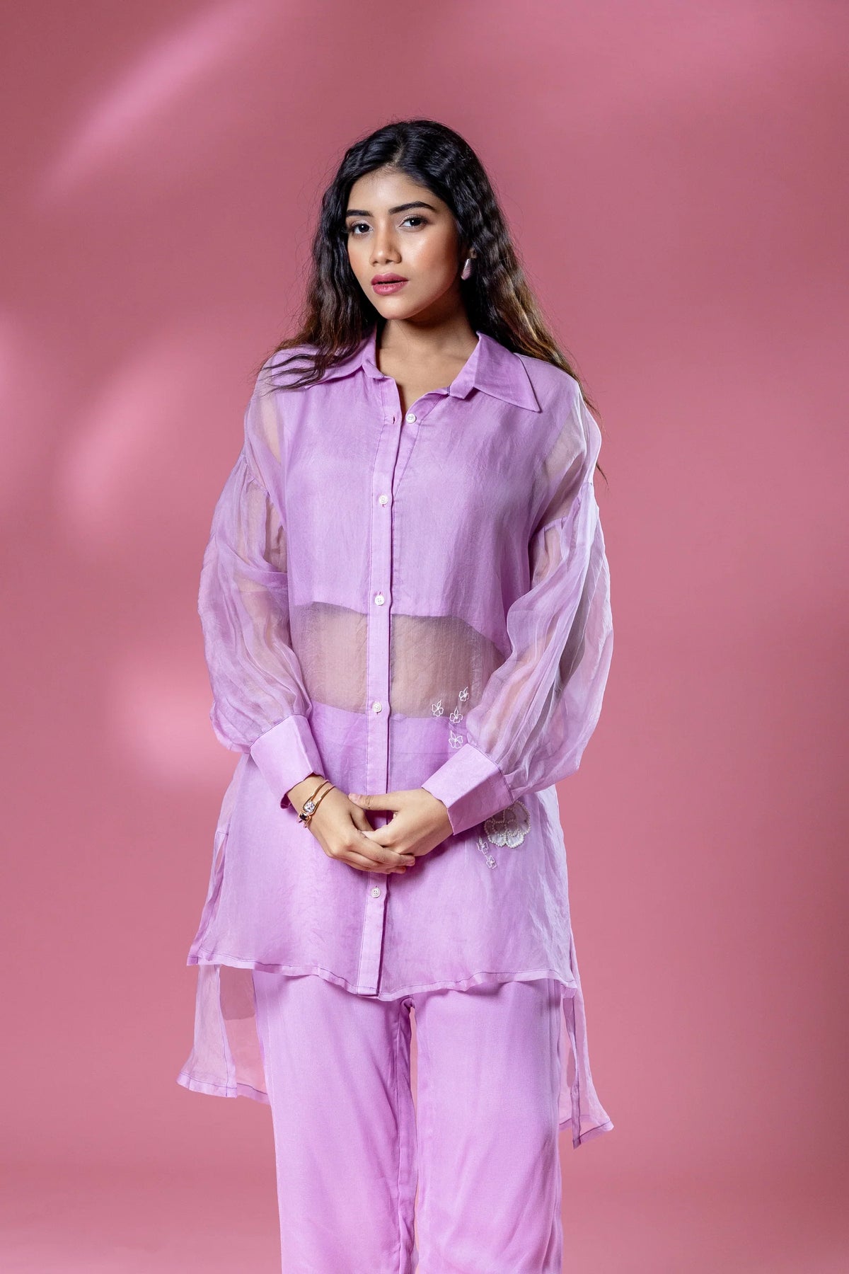 The OG Organza Co-ord with White Flower Patch