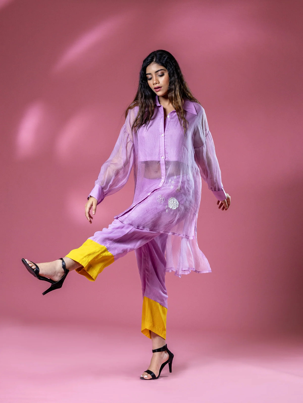 The OG Organza Co-ord with White Flower Patch