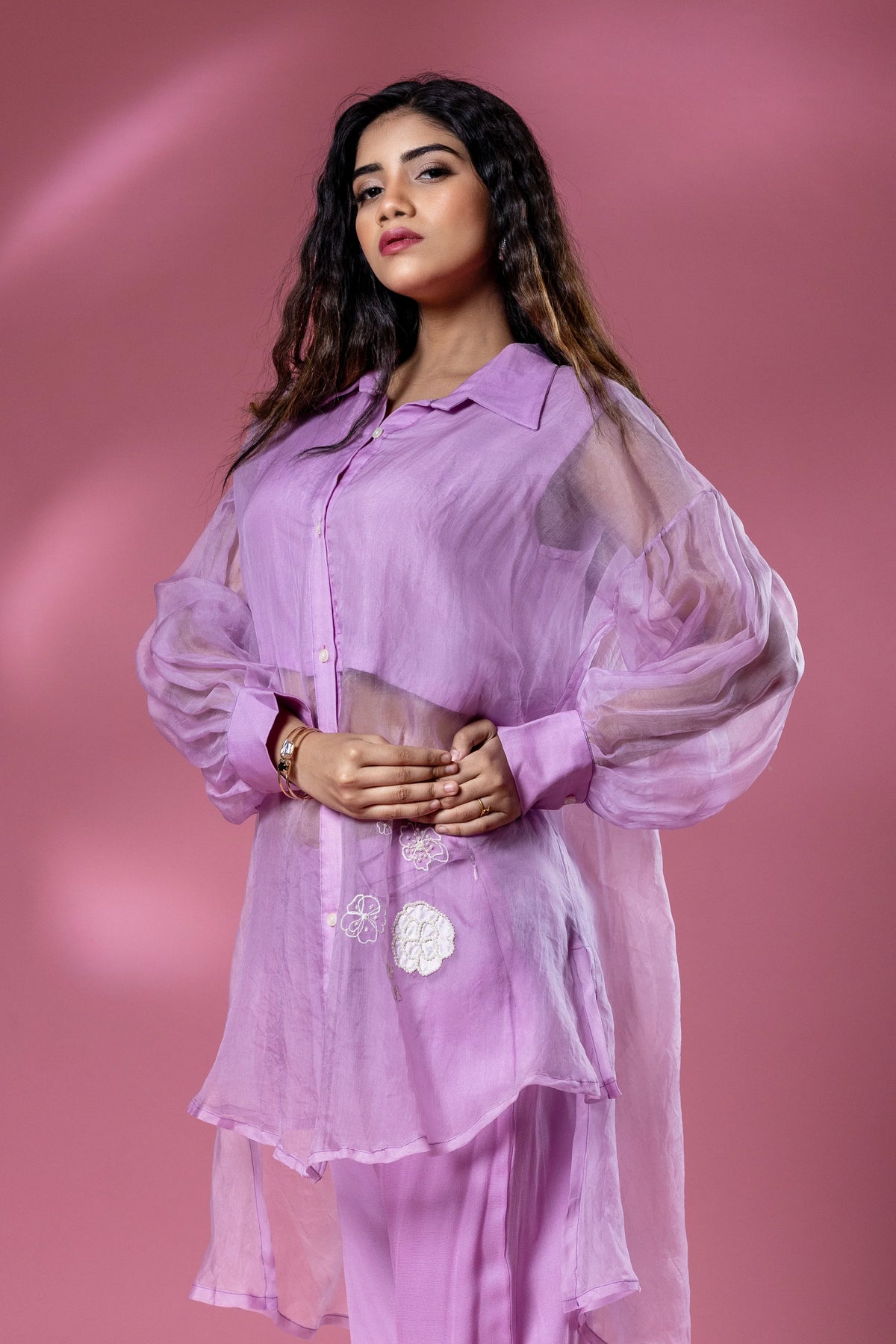 The OG Organza Co-ord with White Flower Patch