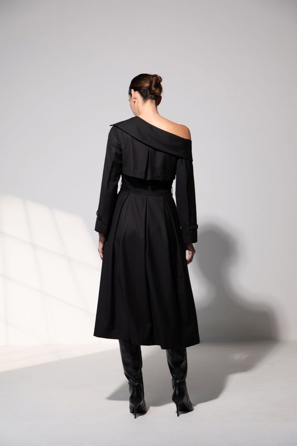Trench Dress in Midnight Noir
