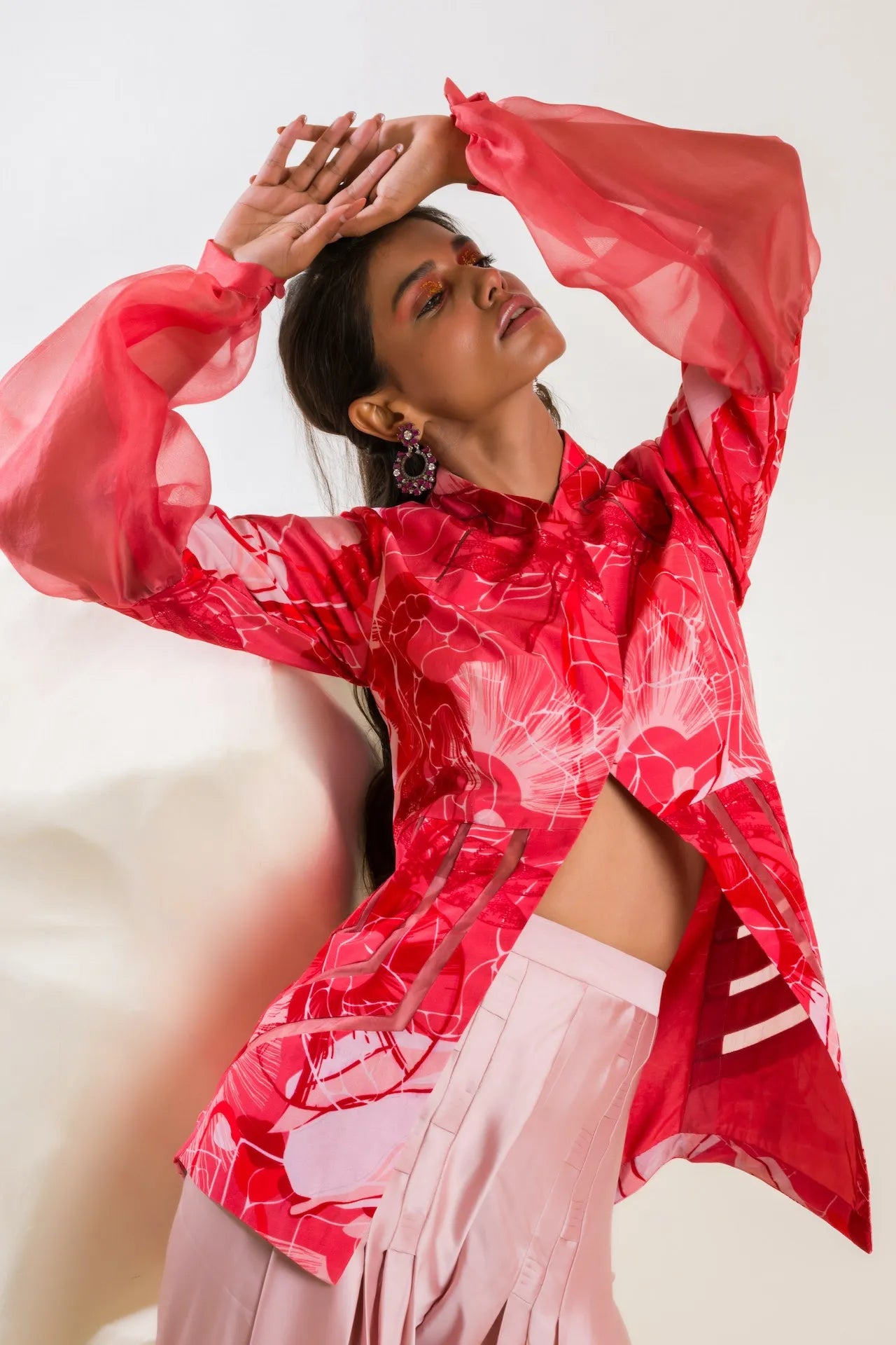 Printed Shirt With Tulip Pants
