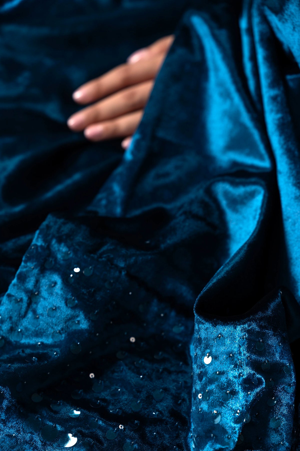 Velvet Anarkali Paired With Pants and Dupatta