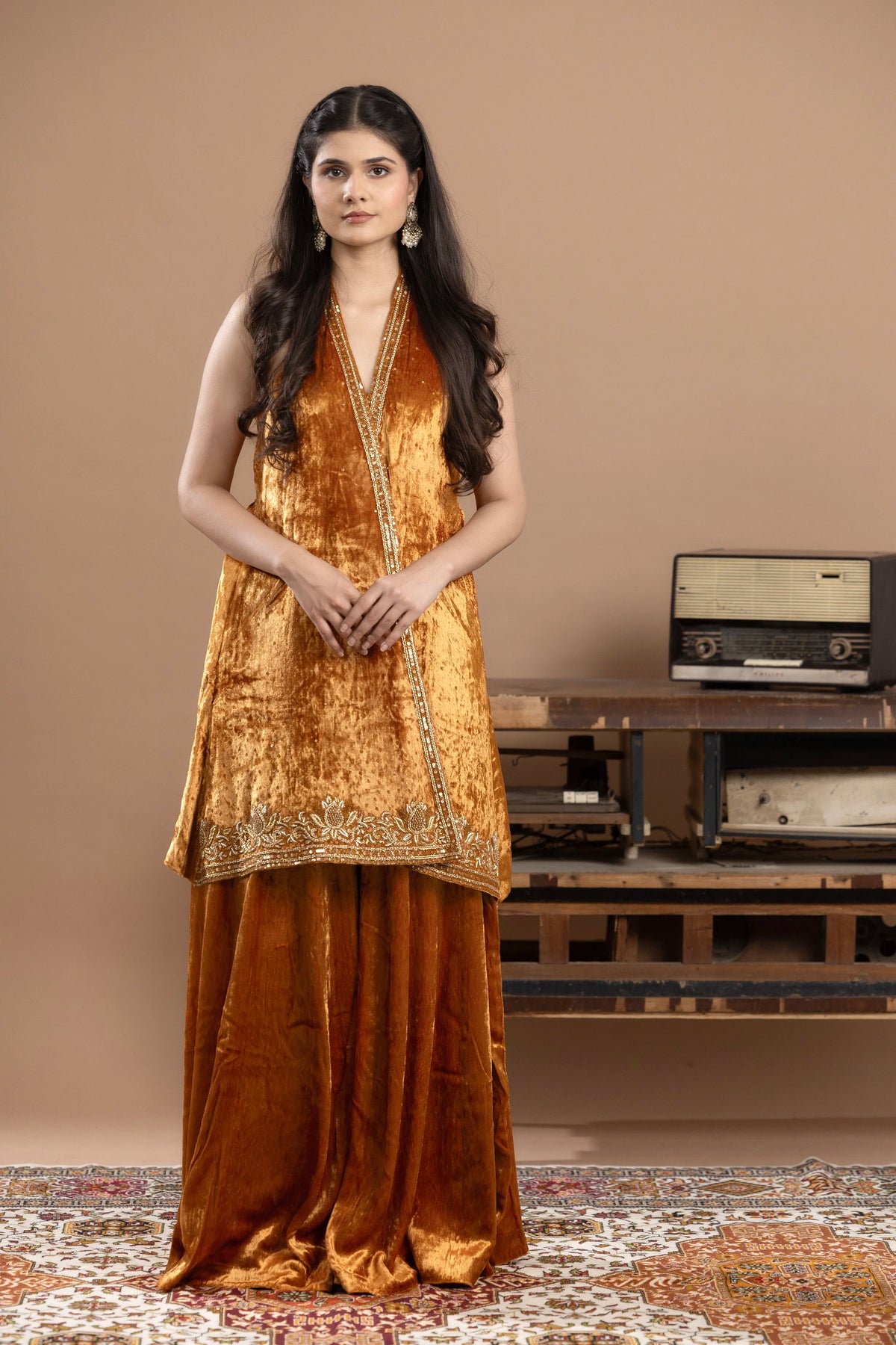 Velvet Gharara Set