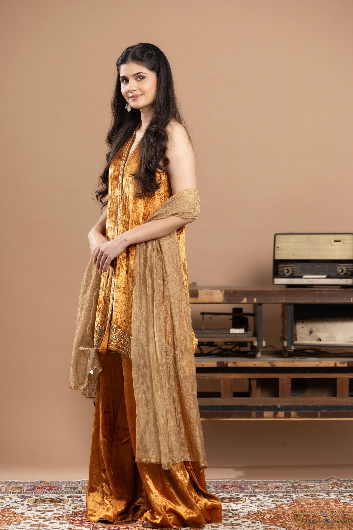 Velvet Gharara Set