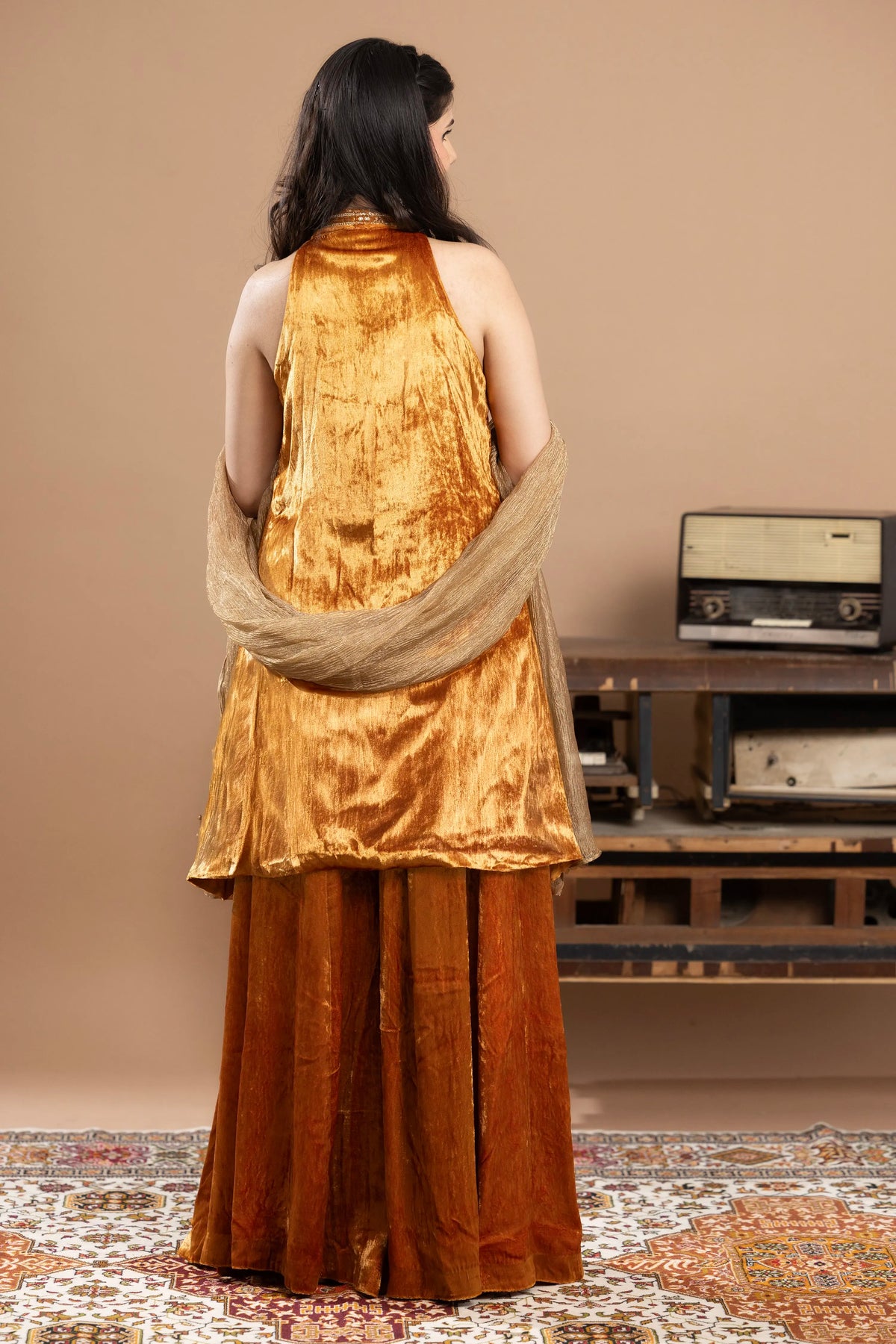 Velvet Gharara Set