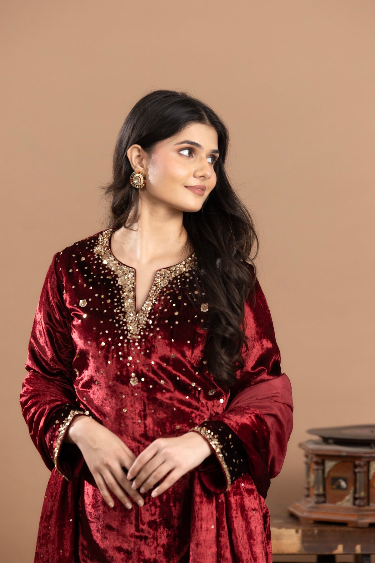 Velvet Pakistani Fit Kurta Set