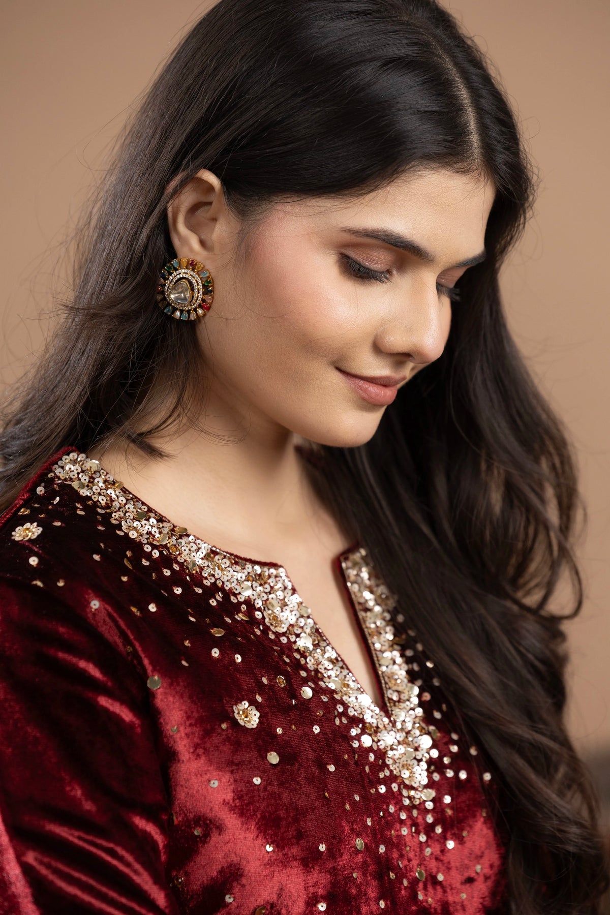 Velvet Pakistani Fit Kurta Set