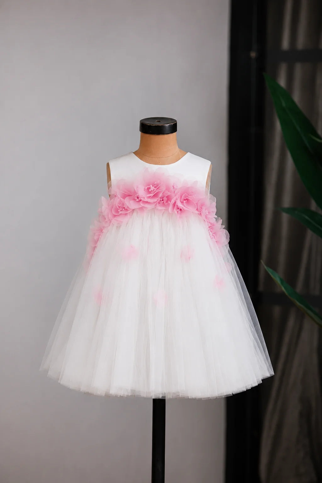 White Arched Flower Dress