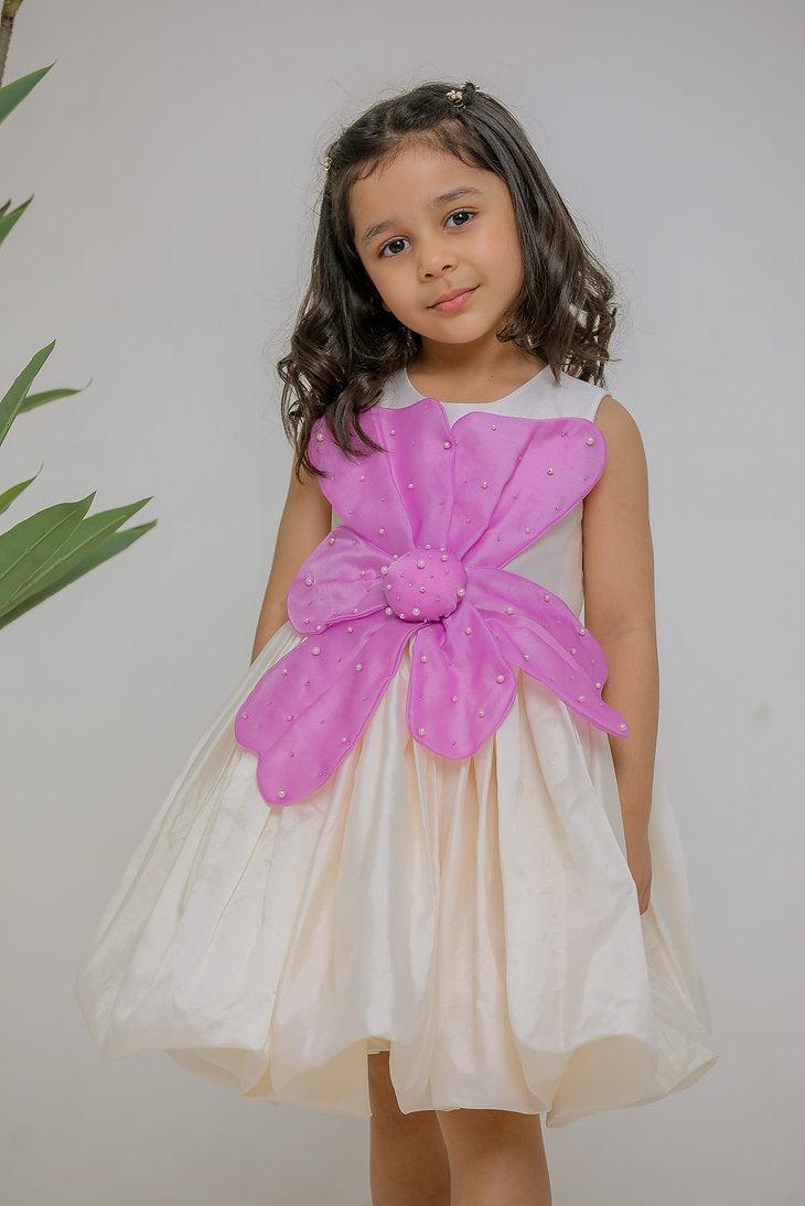 White Lilac Petal Dress