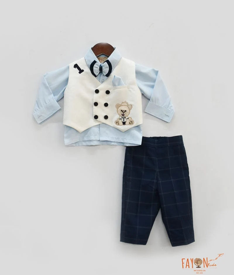 White Waist Coat Set