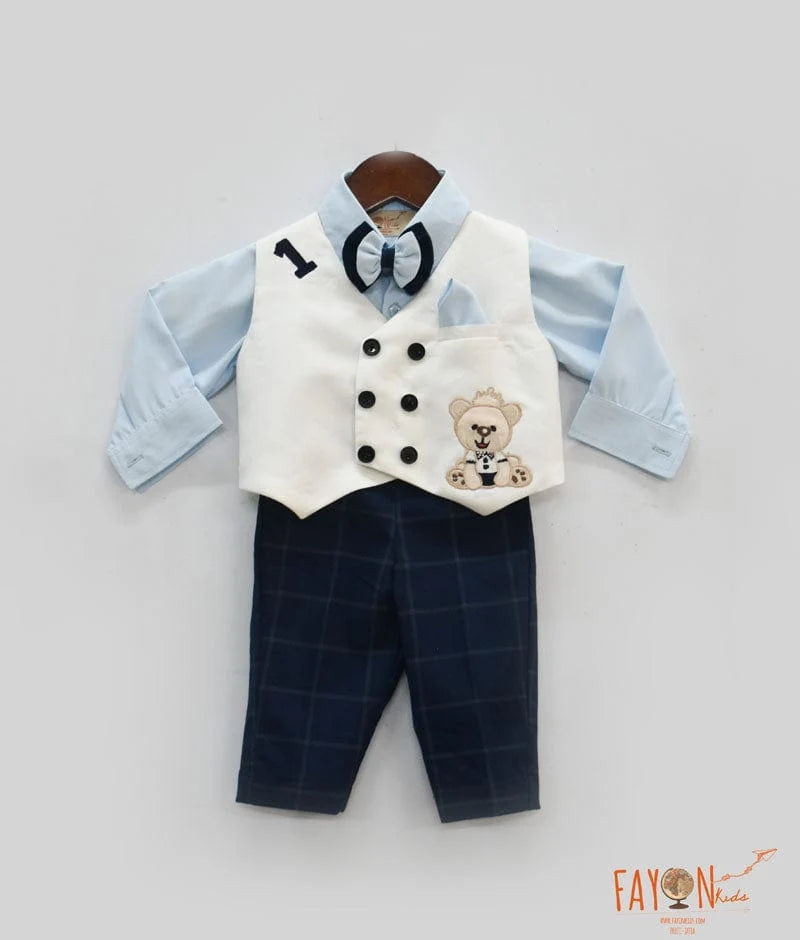 White Waist Coat Set