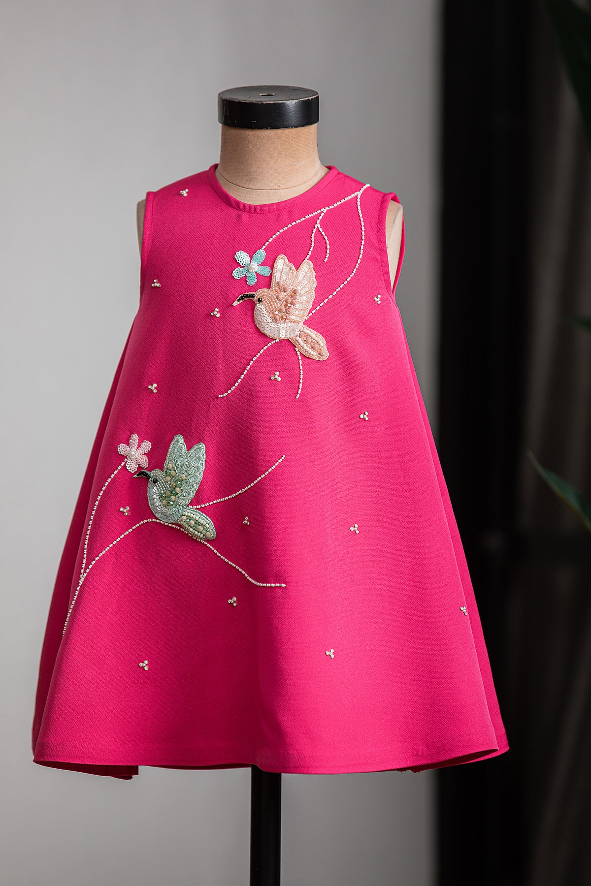 Pink Bird A Line dress