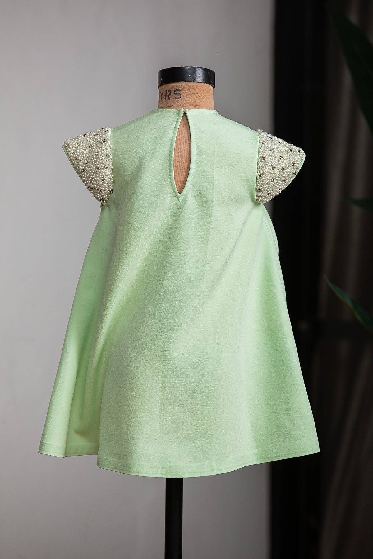 Green Bow A Line Dress
