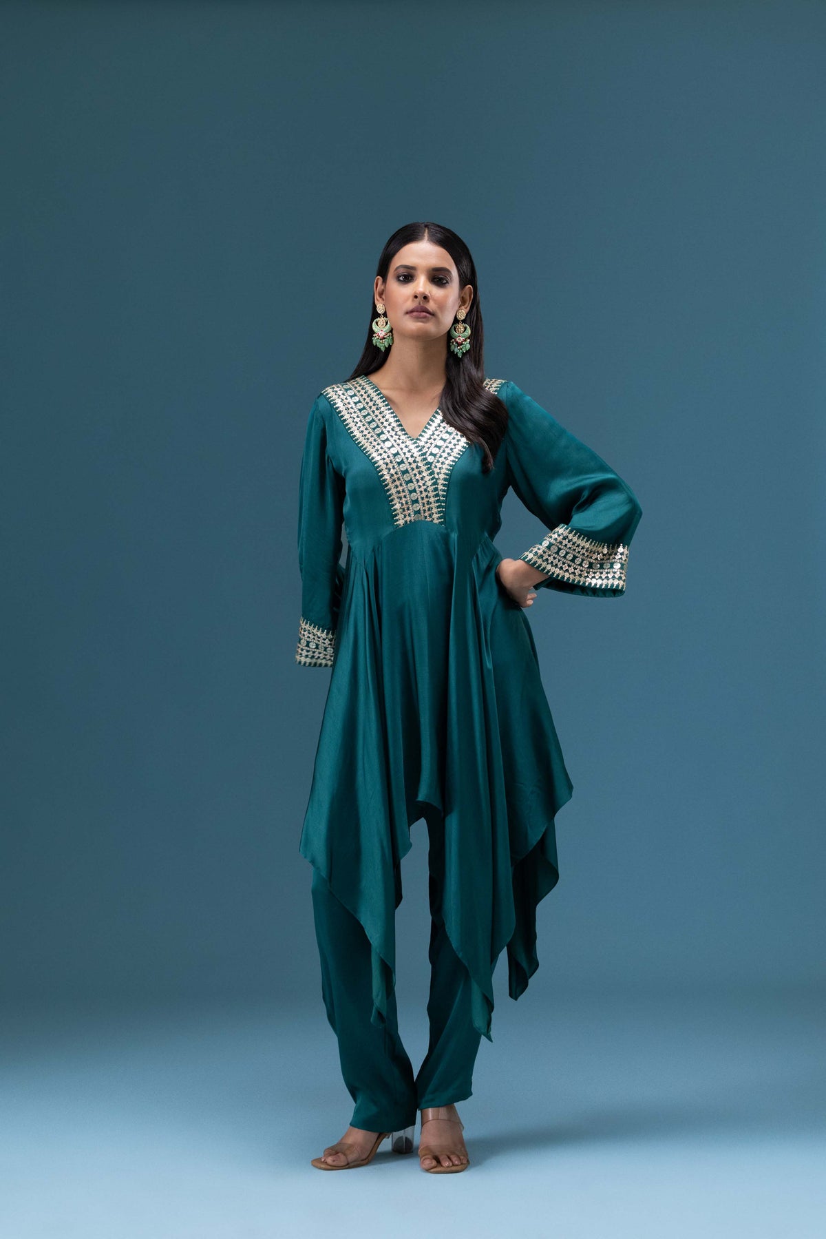 Zaria Emerald Drape Co-ord Set