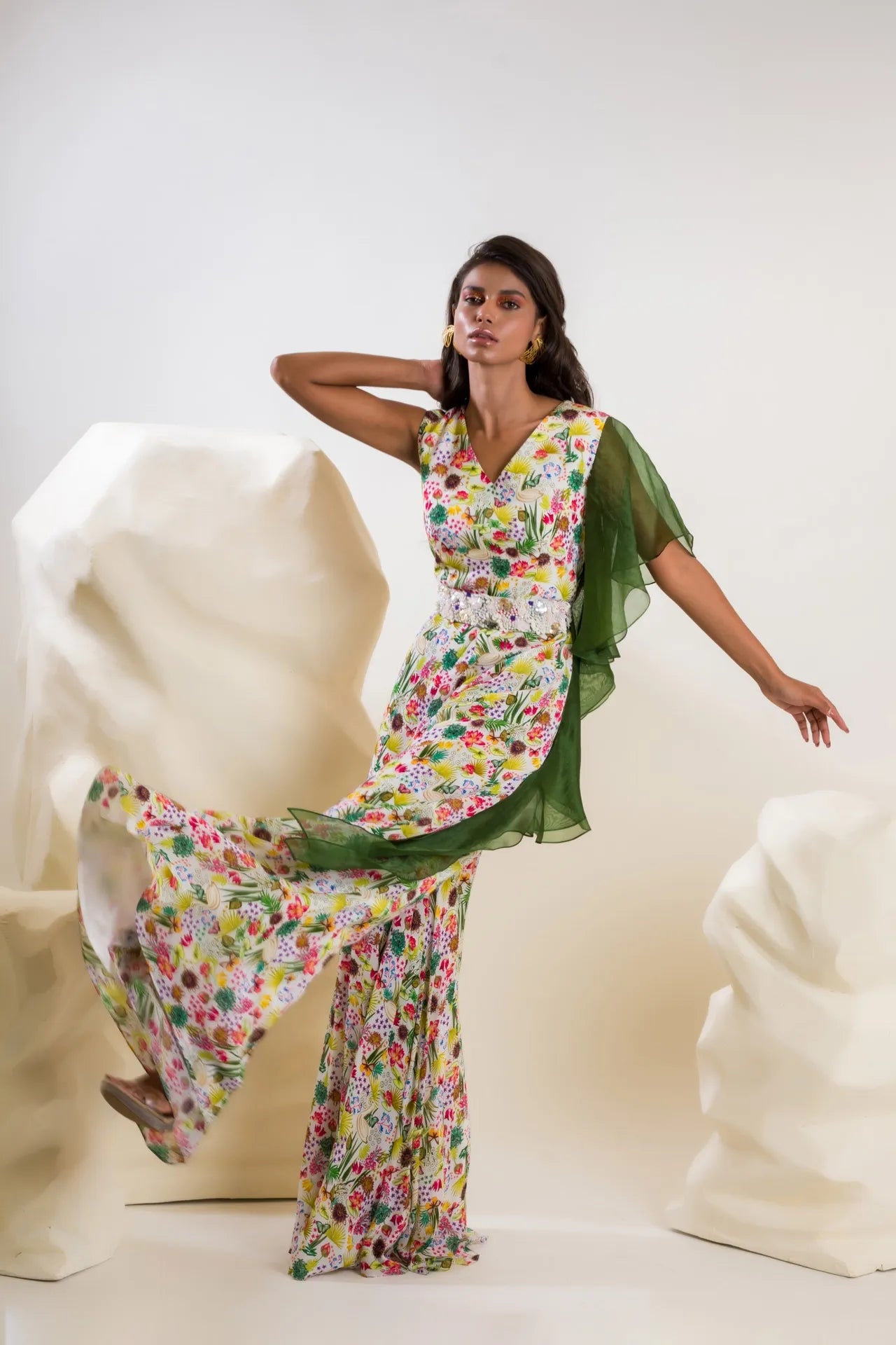 Printed Ruffle Jumpsuit