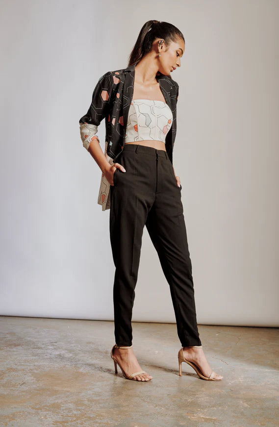 B/W Three Piece Blazer Set