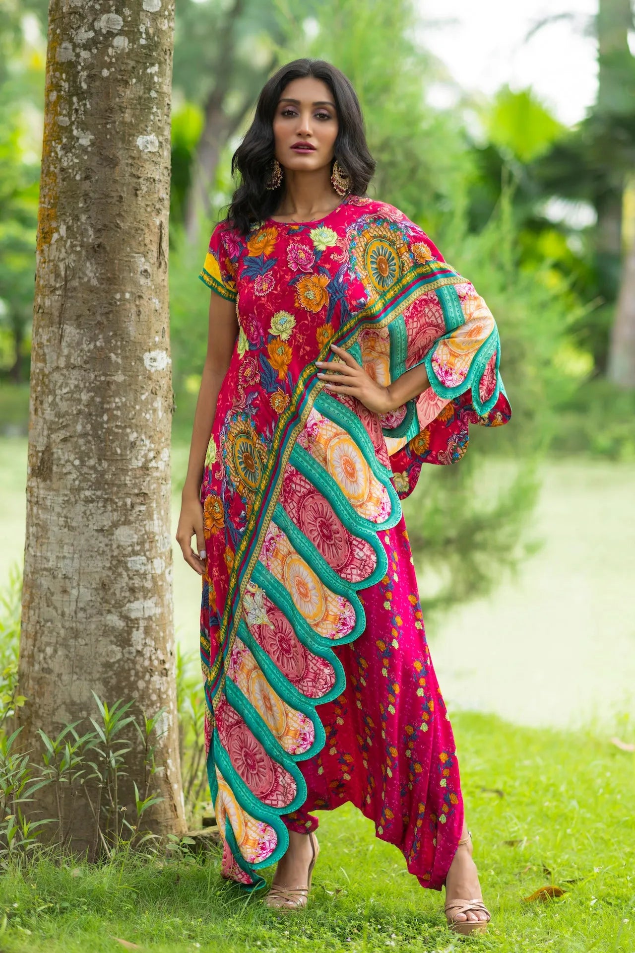 Printed Red Jumpsuit