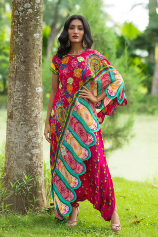Printed Red Jumpsuit