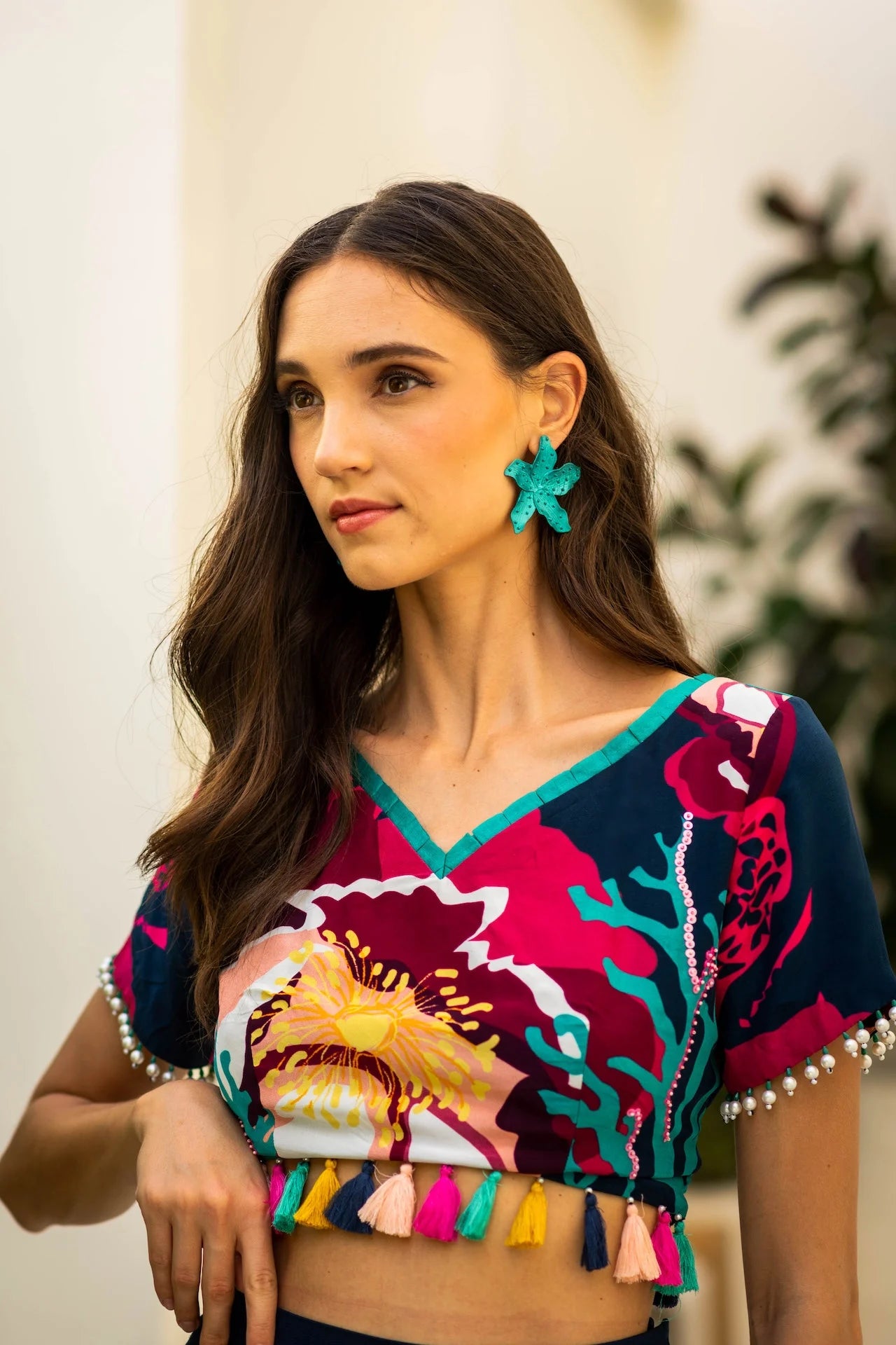 Printed Embroidered Lehenga Set