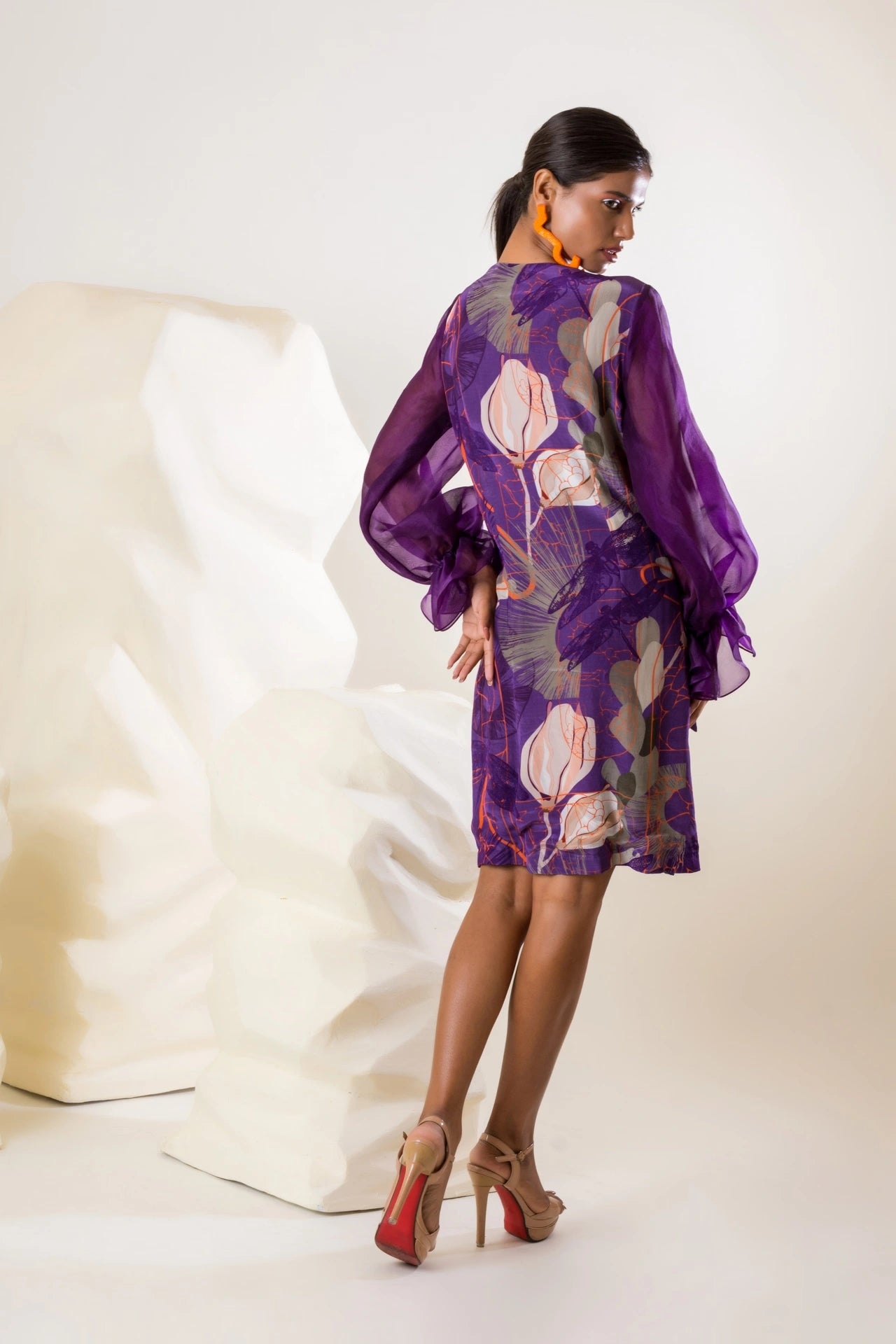 Printed Wrap-Around Dress