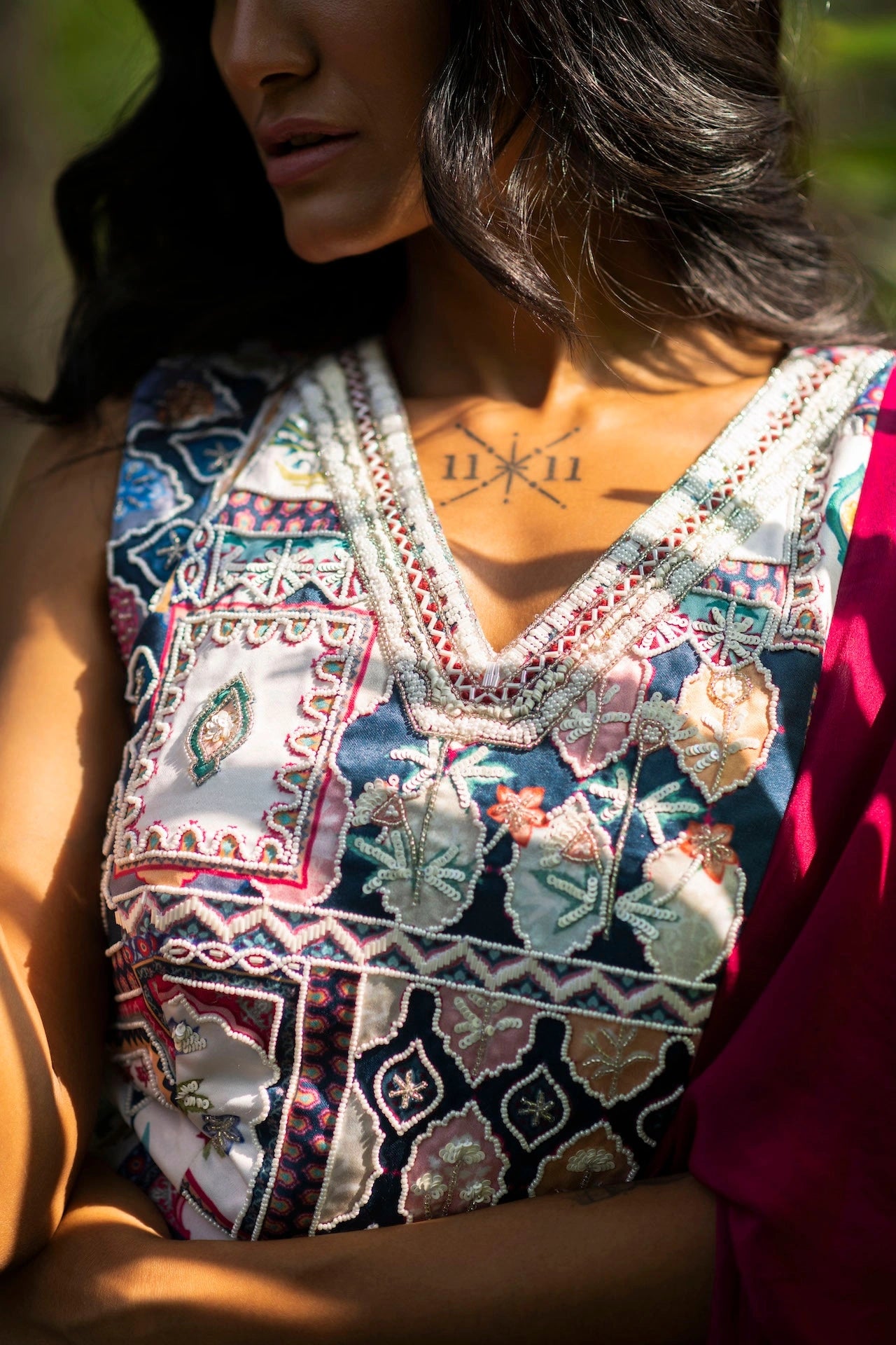 Printed Pre-Stitched Saree Dress