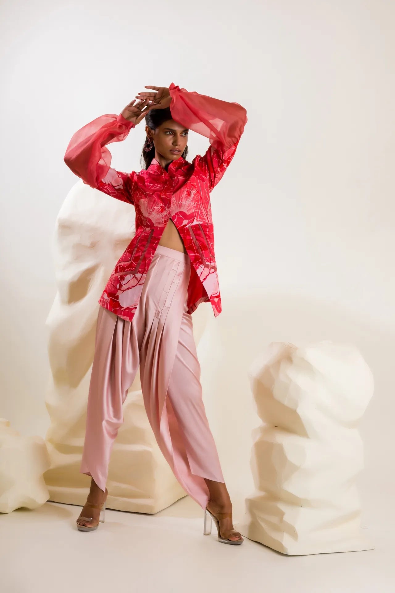 Printed Shirt With Tulip Pants