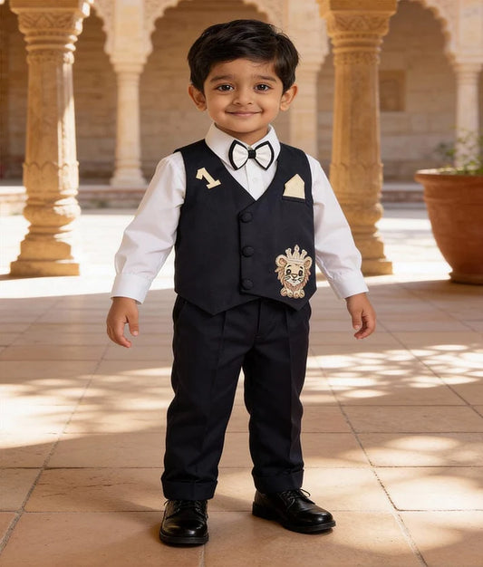 Classic Charm: Blue Waistcoat Set