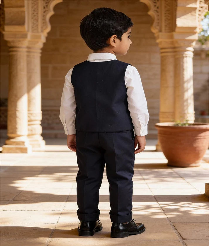 Classic Charm: Blue Waistcoat Set