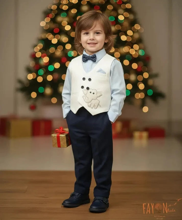 White Waist Coat Set