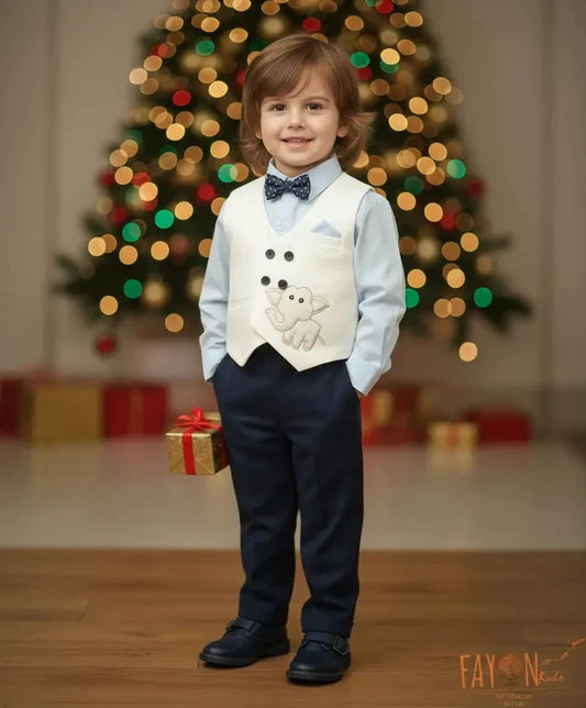 White Waist Coat Set