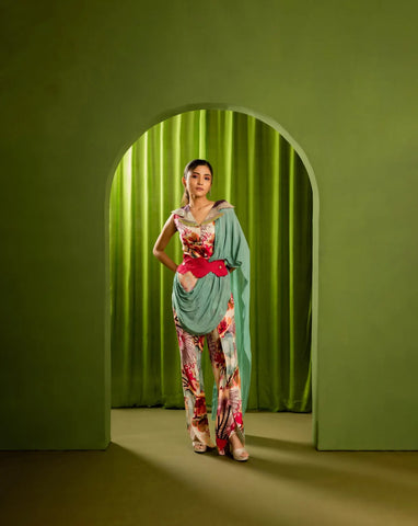 Fusion Co-ord Set With Applique Belt