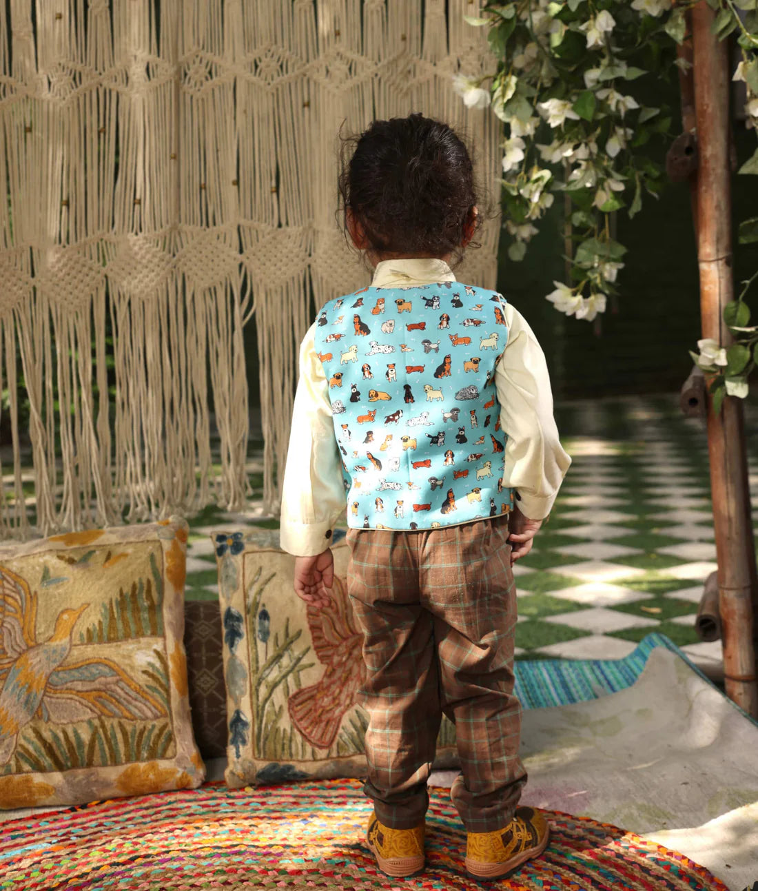 Animal Print Waistcoat Set for Boys