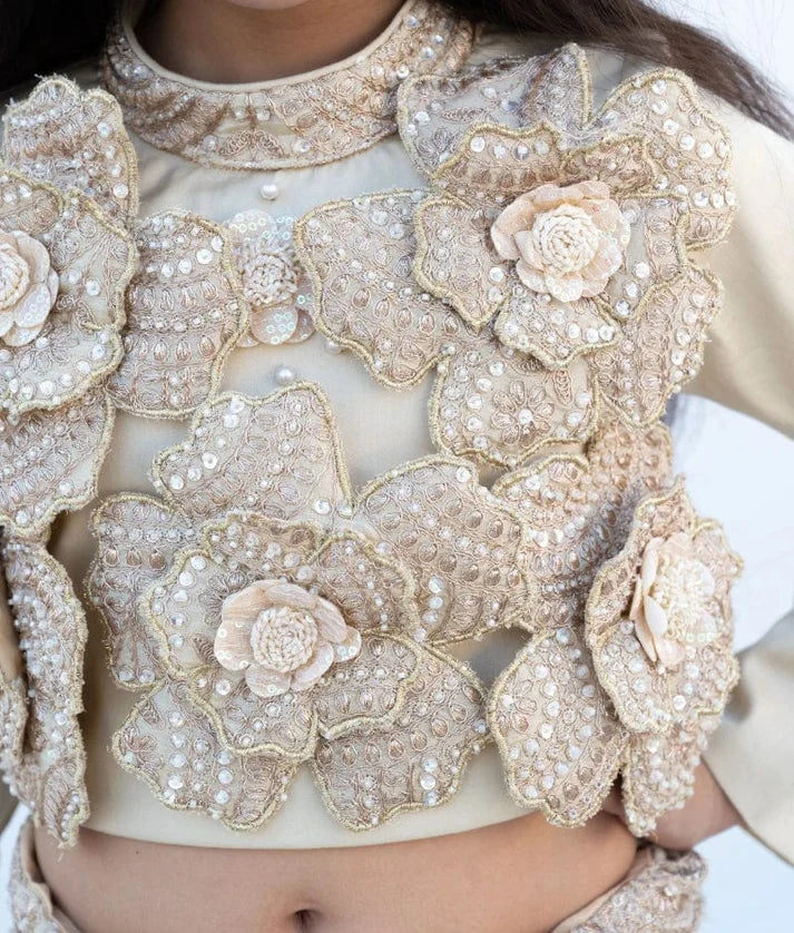 Golden Embroidered Lehenga Set