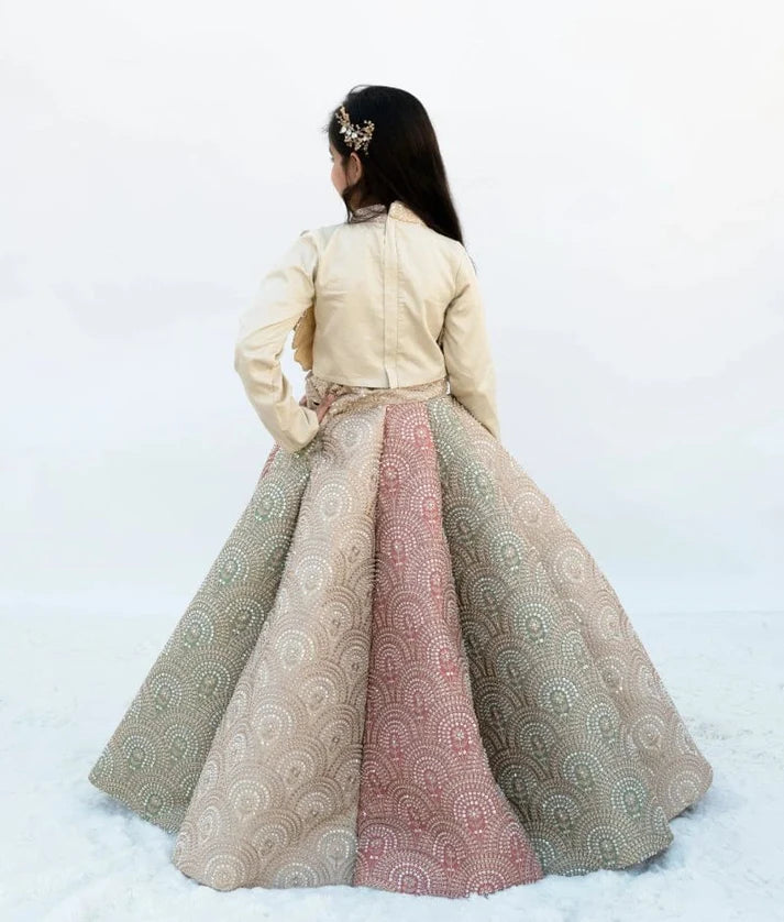 Golden Embroidered Lehenga Set