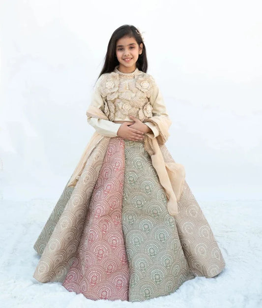 Golden Embroidered Lehenga Set