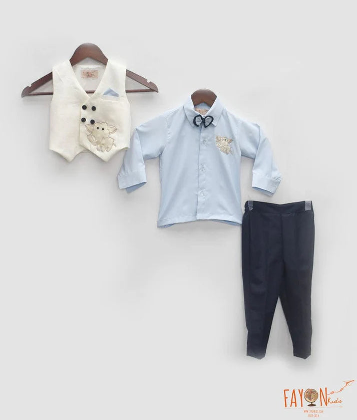 White Waist Coat Set