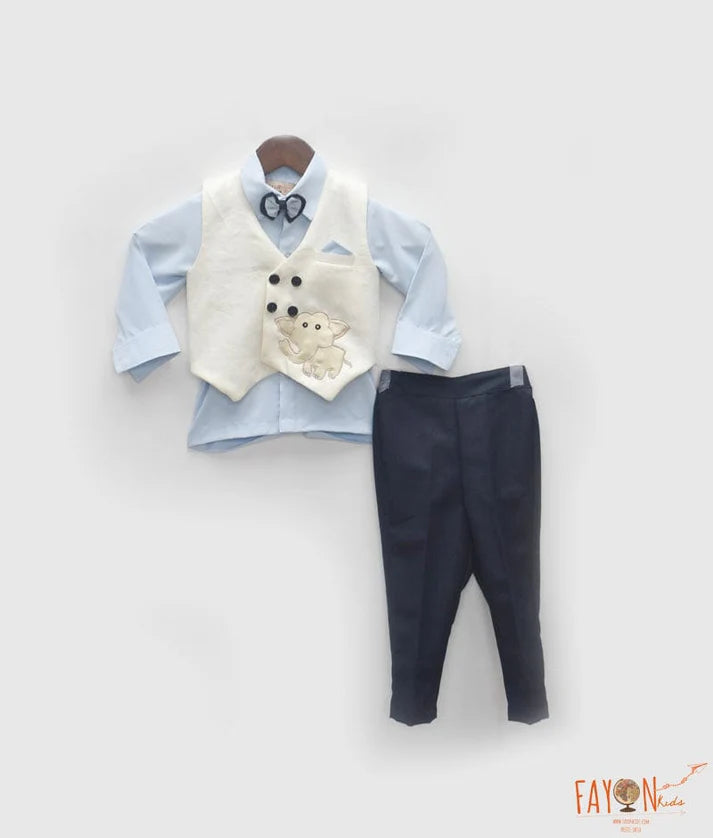 White Waist Coat Set