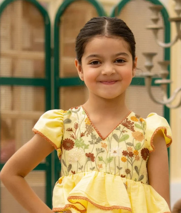 Yellow Mul Kurti Set