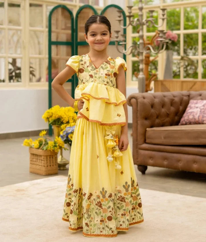 Yellow Mul Kurti Set