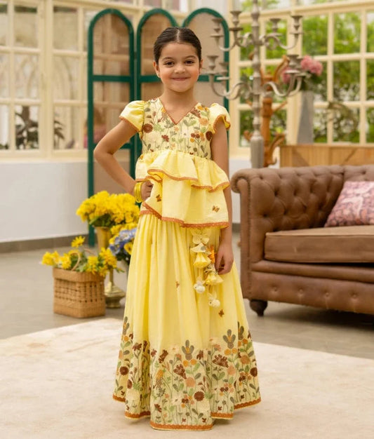 Yellow Mul Kurti Set