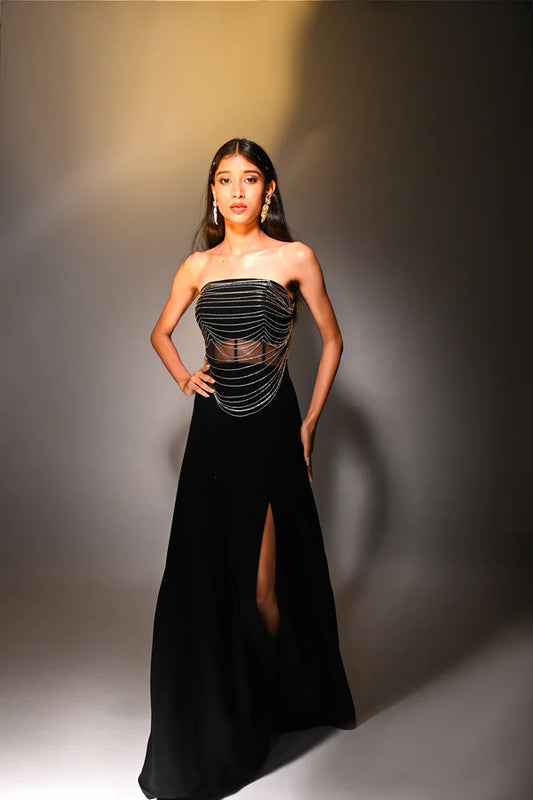 The Metallic Tassel Gown