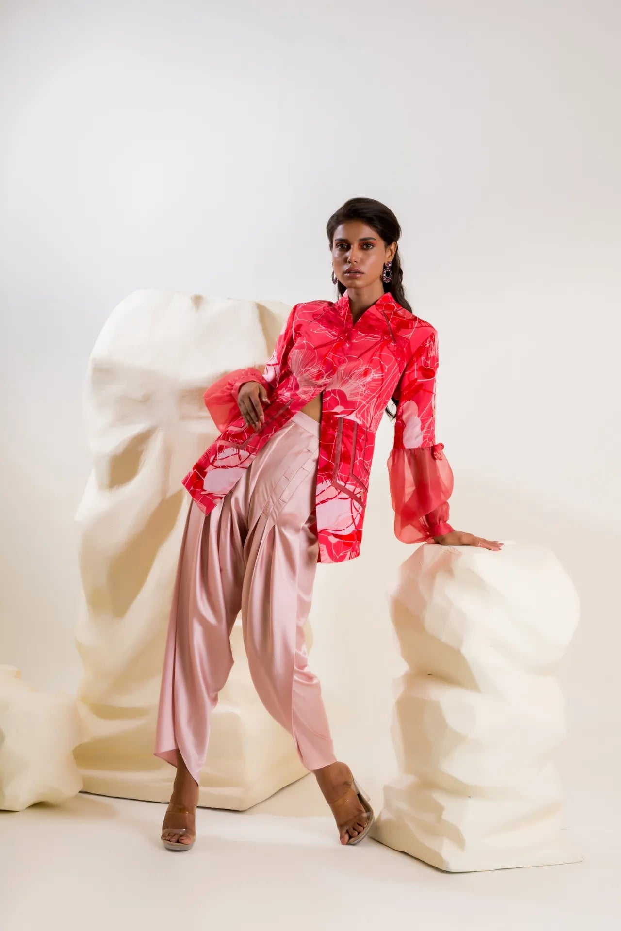 Printed Shirt With Tulip Pants