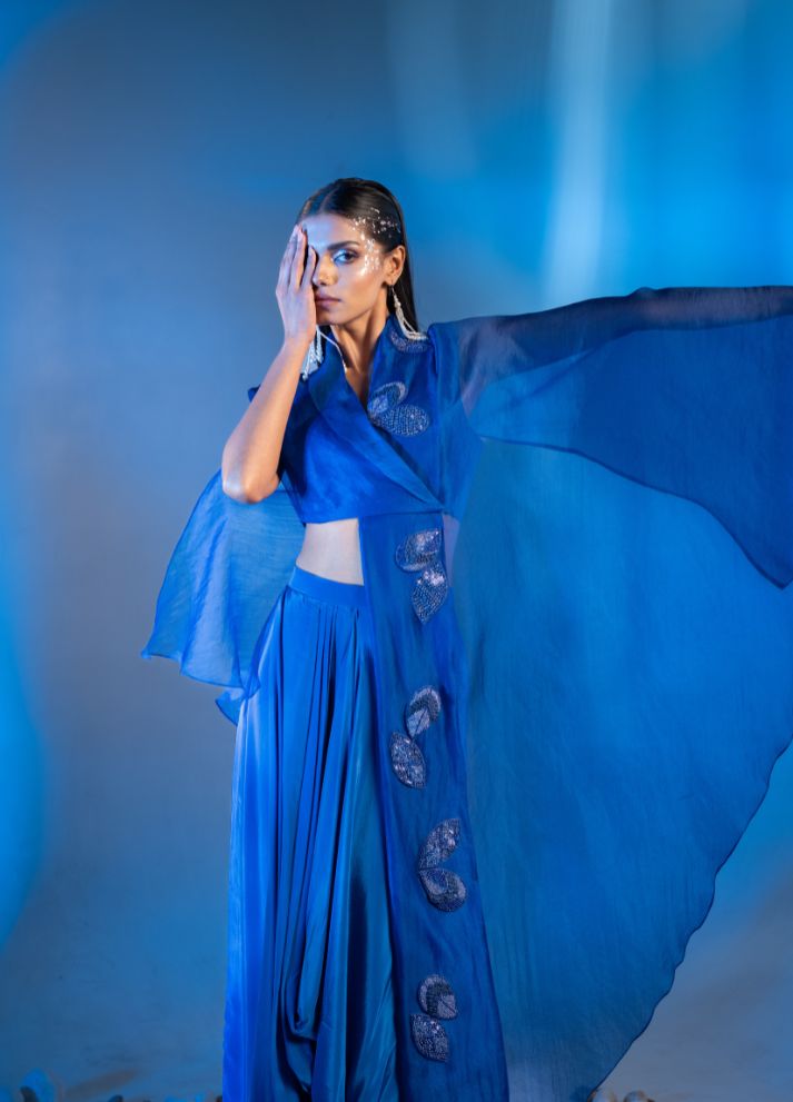 Short Top with Draped Skirt