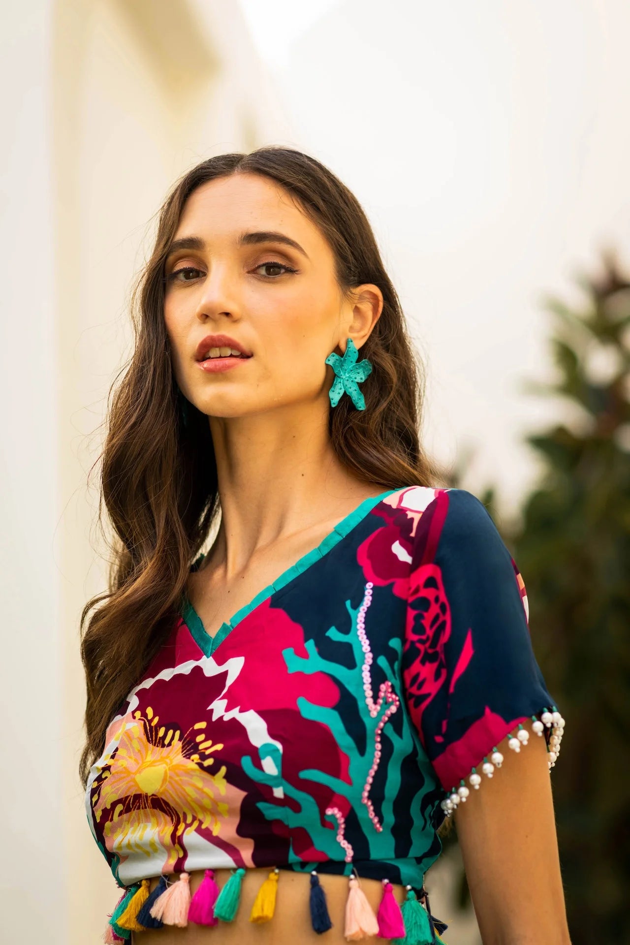 Printed Embroidered Lehenga Set