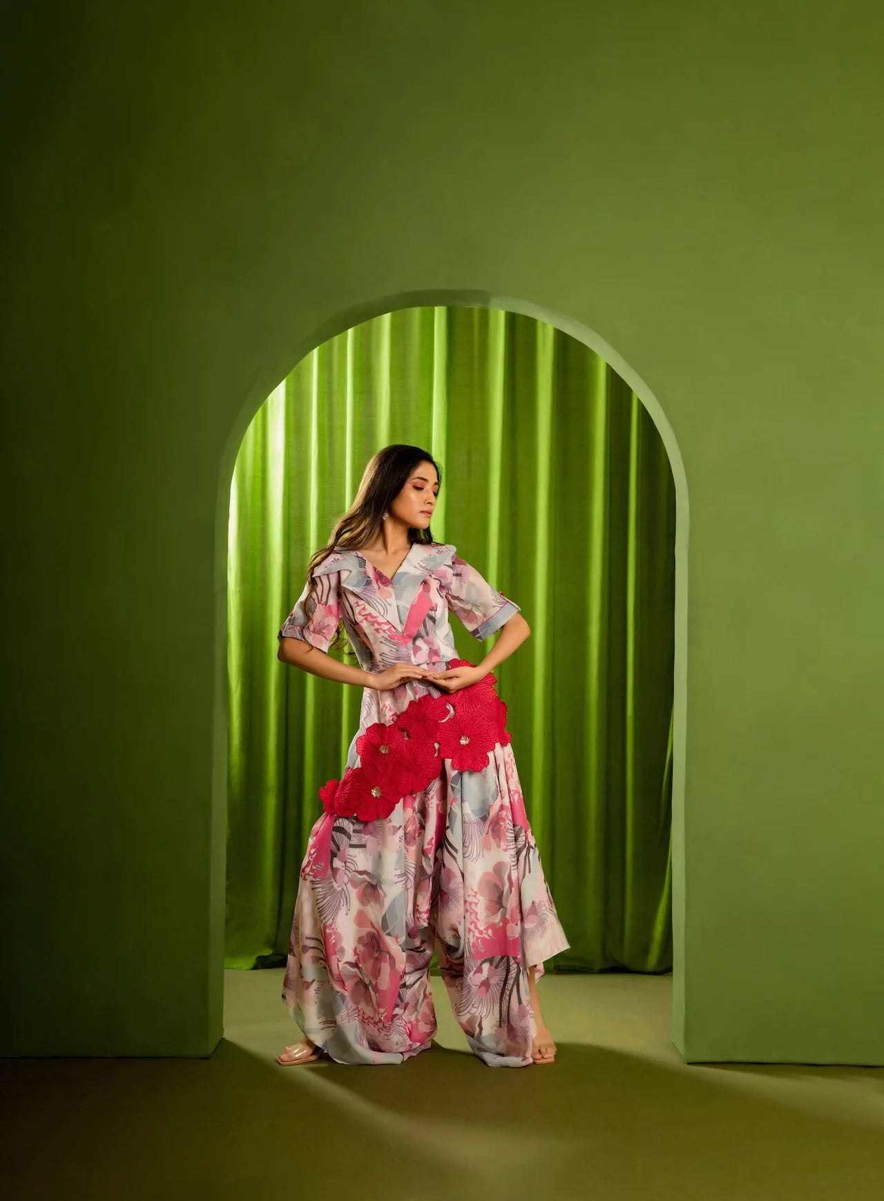Printed Embroidered Jumpsuit