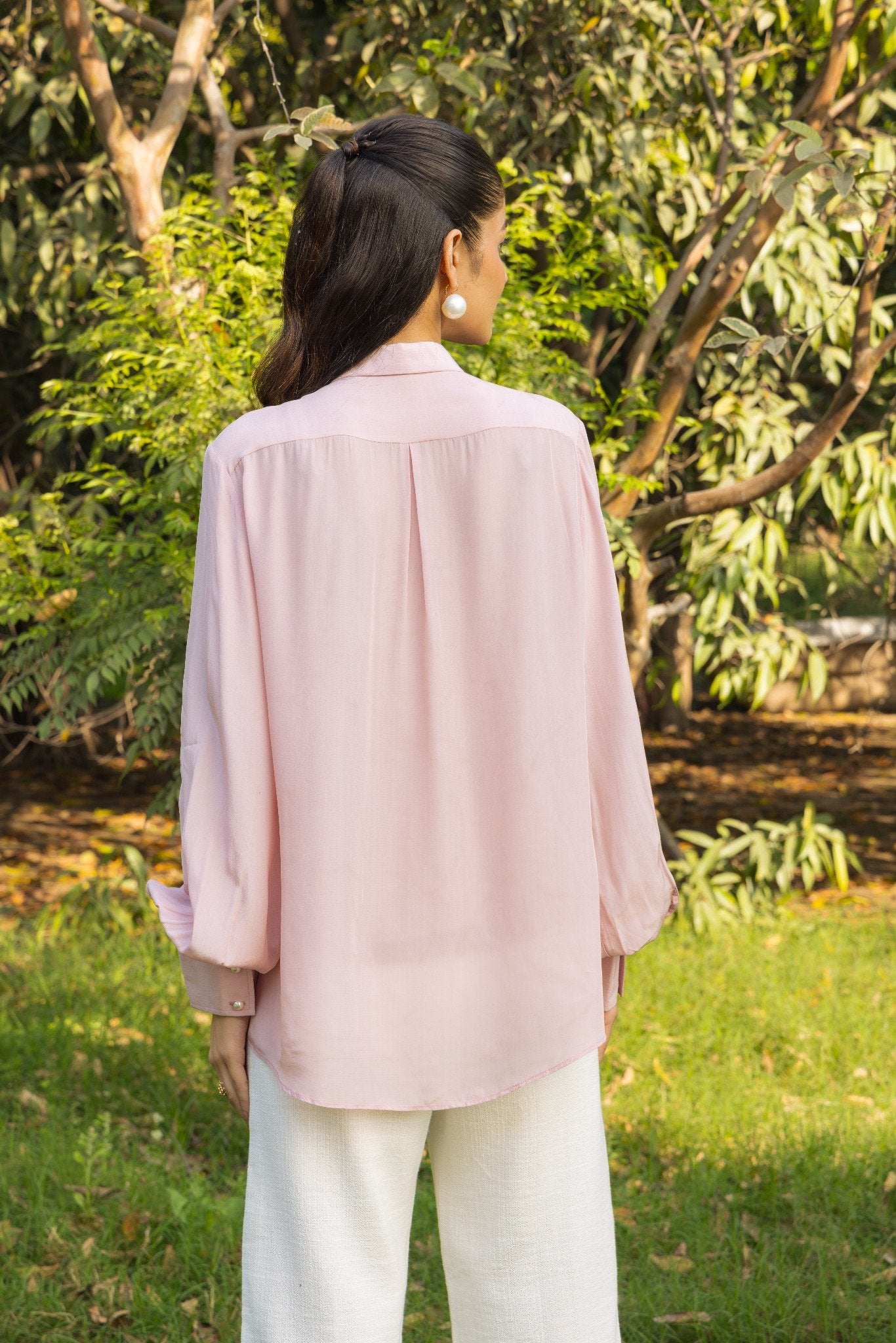 Iris French Lace Satin Shirt