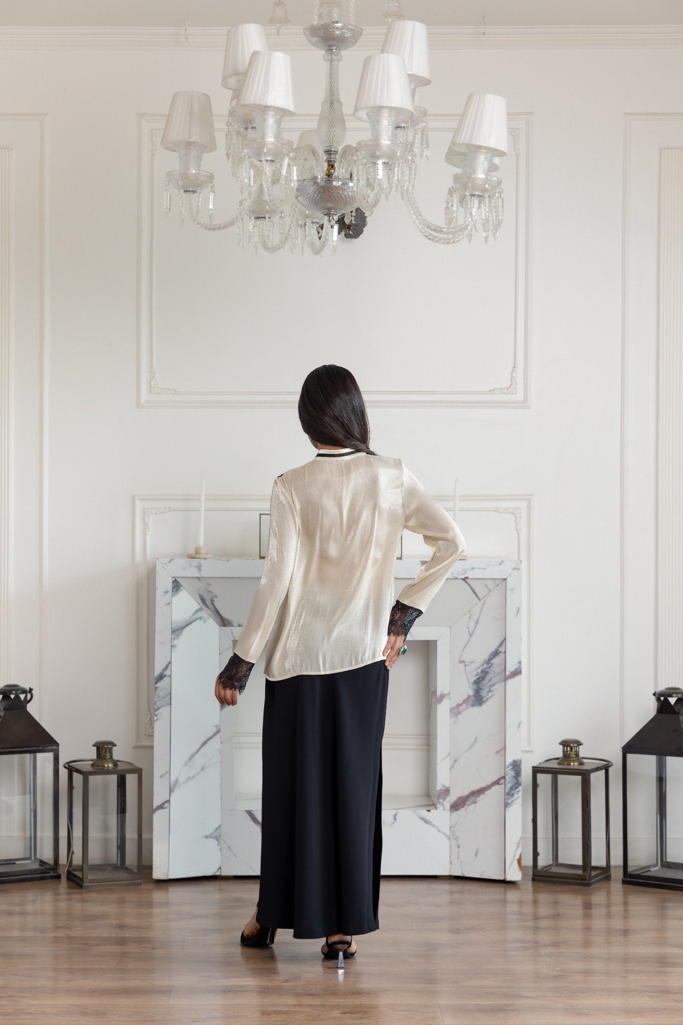 Beige Shimmer Top