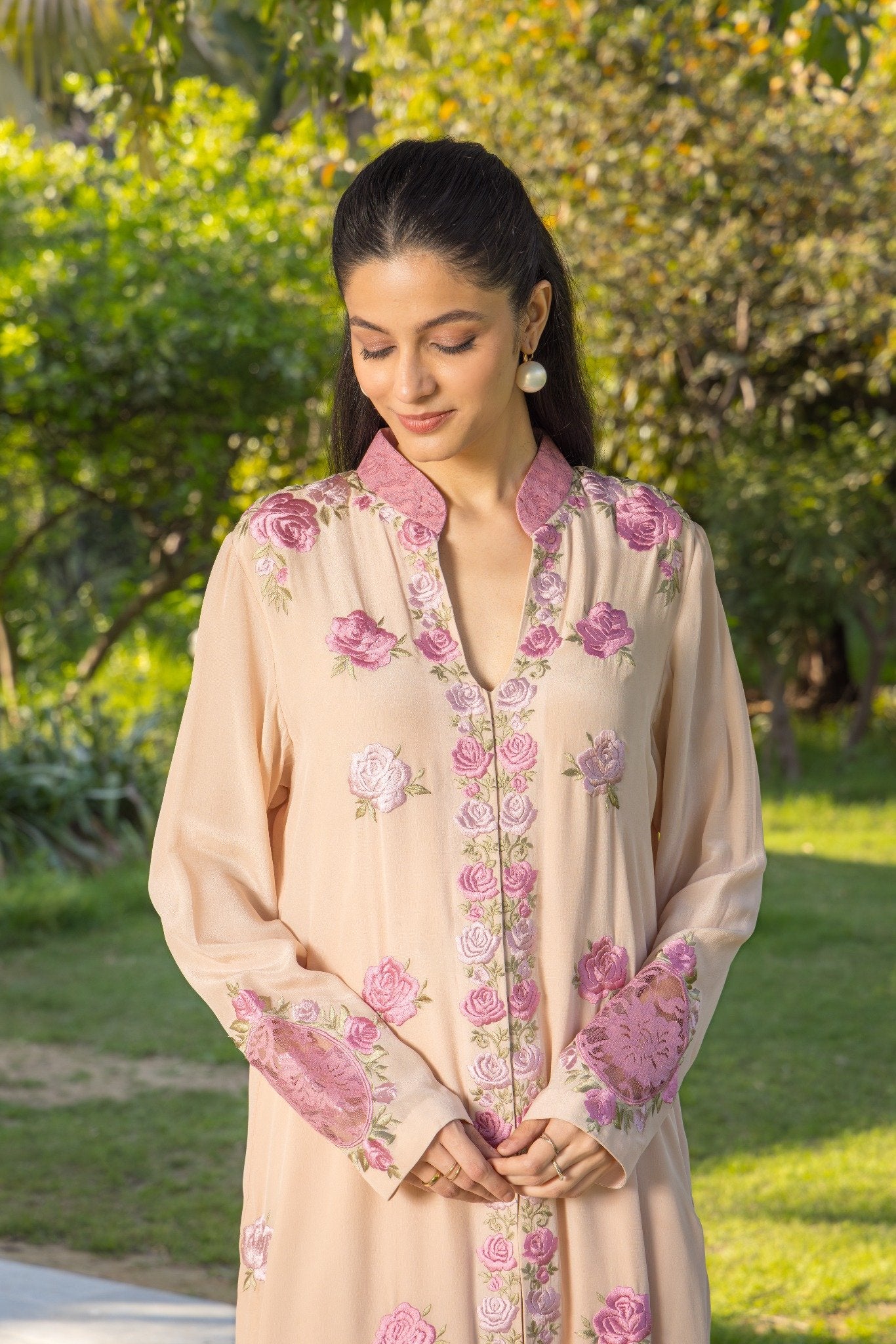Camellia Crepe Silk Suit Set